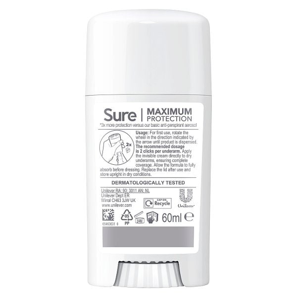 Sure for Women Maximum Protection Deodorant Cream Stick Sport Strength Anti-perspirant 60ml