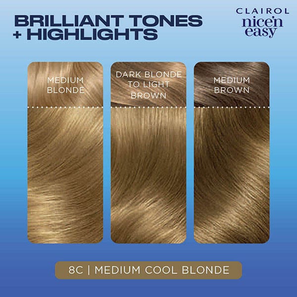 Clairol Nice'n Easy Hair Dye 8C Medium Cool Blonde