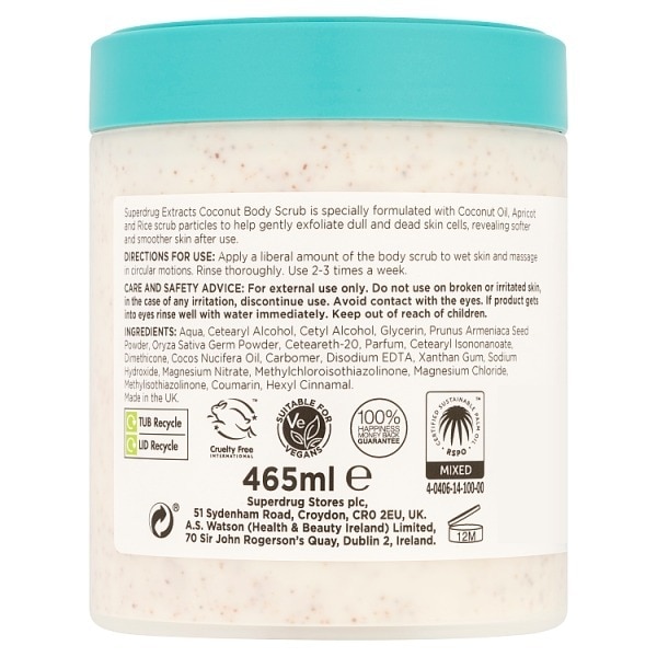 Superdrug Extracts Coconut Body Scrub