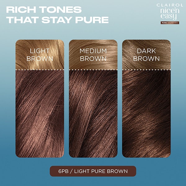 Clairol Nice'n Easy Pure Brunettes 6Pb Light Hazelnut Brown