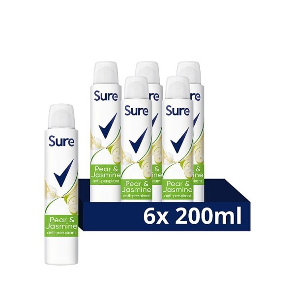 Sure Pear & Jasmine Anti-Perspirant Aerosol Womens Deodorant 200 ml