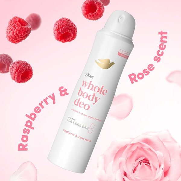 Dove Raspberry Whole Body Deodorant Spray 150ml