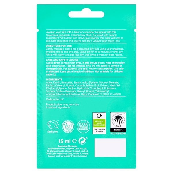 Superdrug Cucumber Cooling Mask 15ml