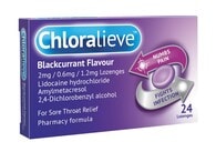 Chloralieve Blackcurrant Flavour Lozenge 24 Pack