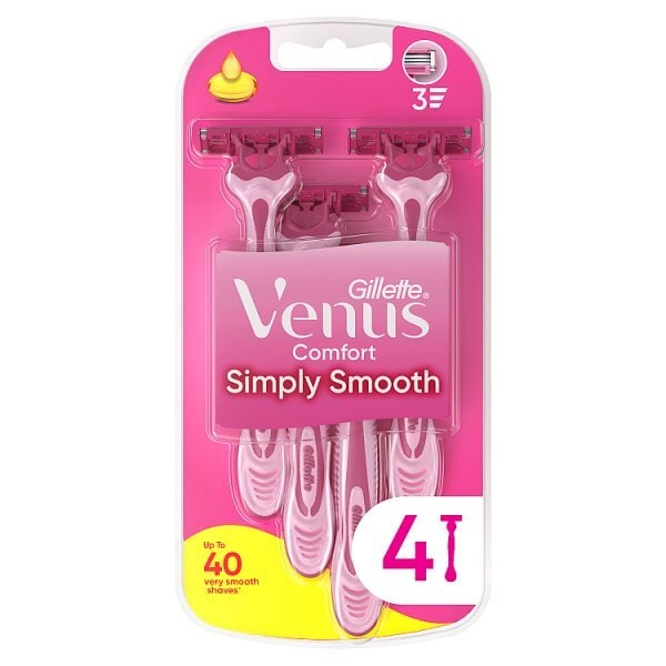 Gillette Simply Venus 3 Blade Disposable Razor x4