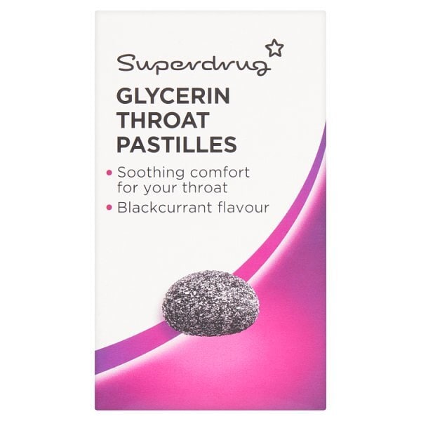 Superdrug Blackcurrant Glycerine Throat Sweets 45g