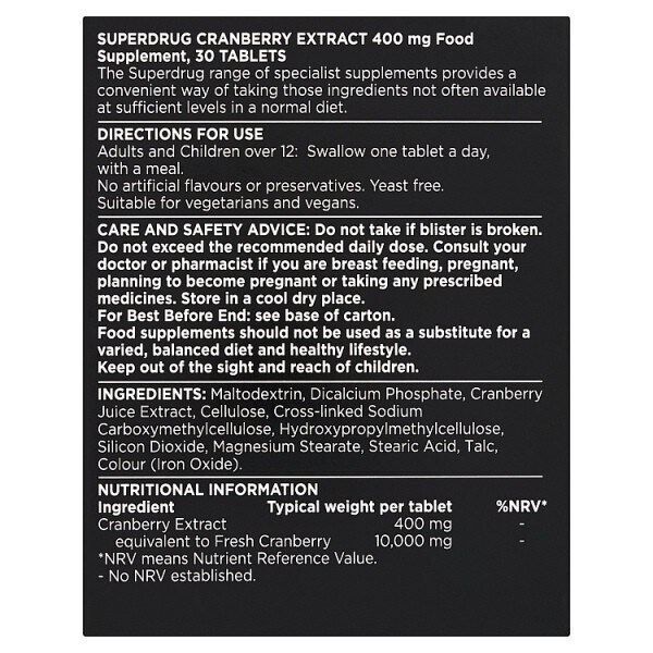 Superdrug Cranberry Extract Tablets 30s