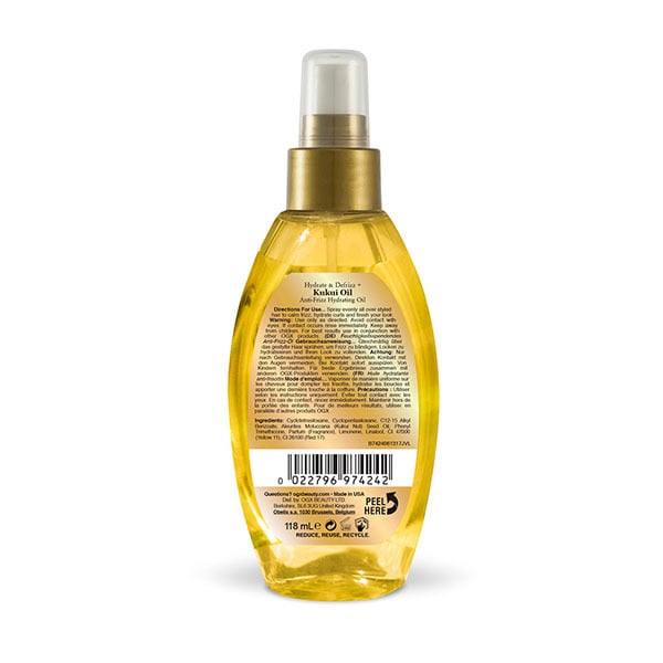OGX Hydrate & Defrizz+ Kukui Oil Anti-Frizz Oil 118ml