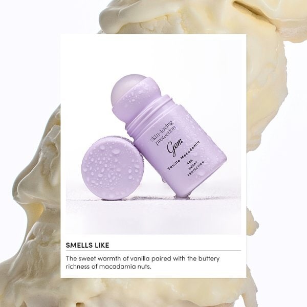Gem Skin-Loving Roll On Deodorant: Vanilla Macadamia 50ml