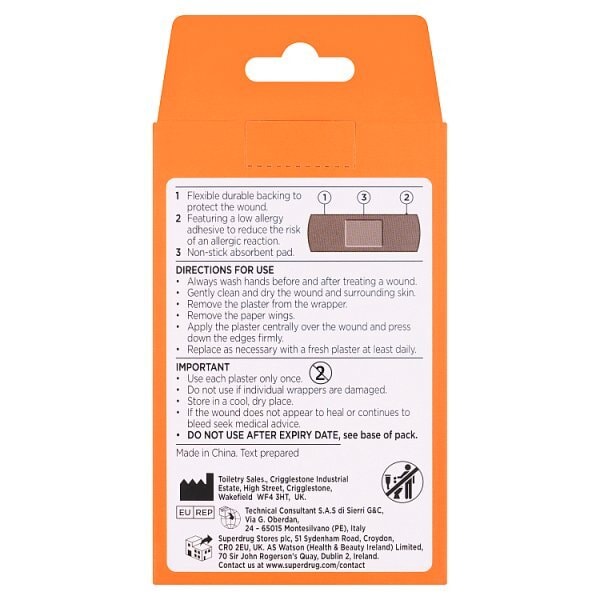 Superdrug Fabric Dark Skin Tone Plasters x40