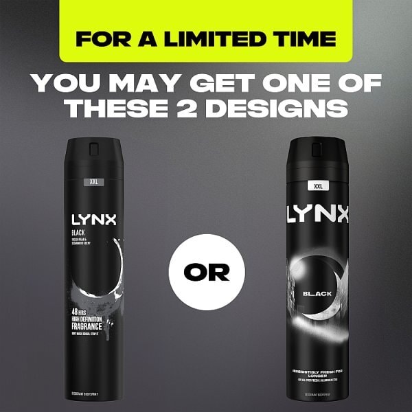 Lynx Deodorant Aerosol Bodyspray Xxl Black 250ml