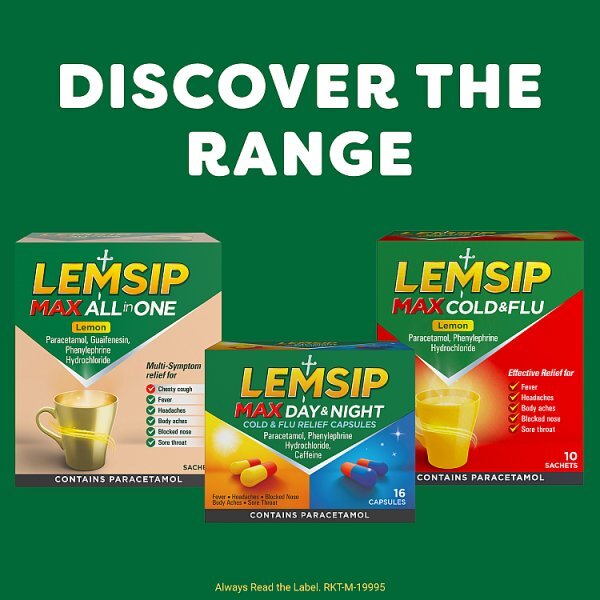 Lemsip All in One Hot Drink Lemon Flavour Sachets 8s