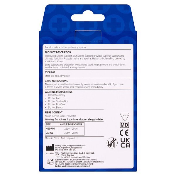 Superdrug Elasticated Ankle Joint Support Medium