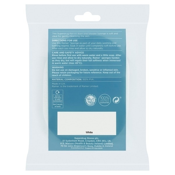 Superdrug Ramer Bath & Body Sponge White