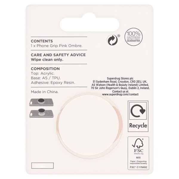 Superdrug Phone Grip Pink Ombre