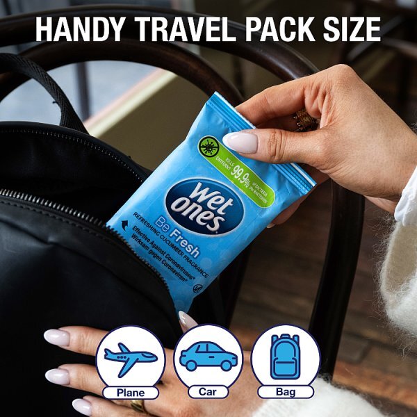 Wet Ones Antibacterial Biodegradable Hand Wipes x12