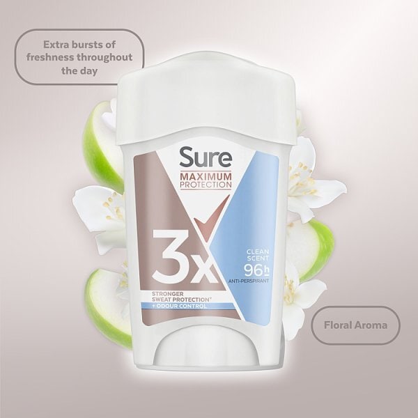 Sure Maximum Protection Clean Scent Anti-Perspirant Cream 45 ml