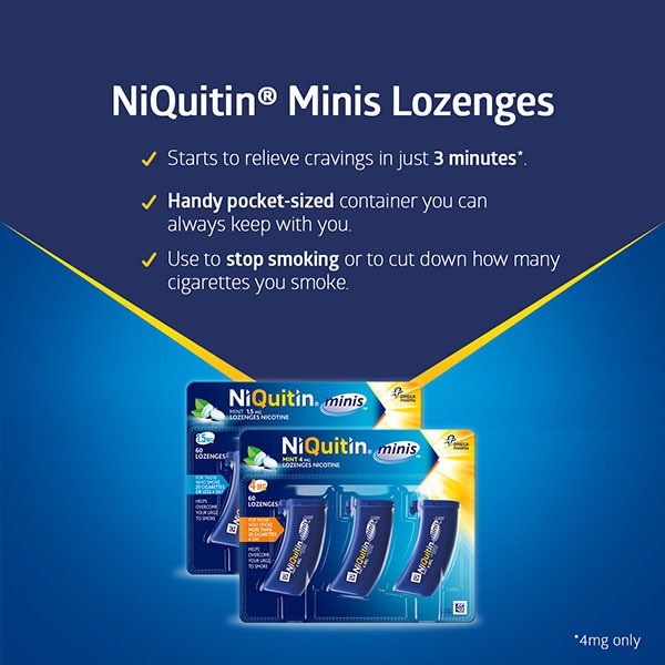 NiQuitin Minis Mint 4mg, 20 Lozenges- Quit Smoking Aid
