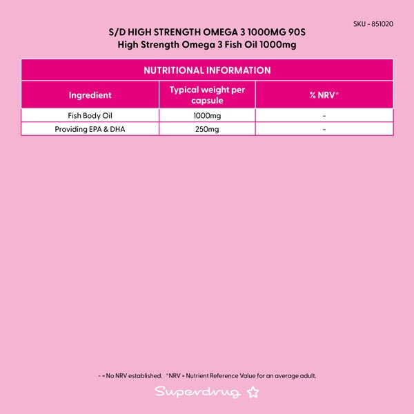 Superdrug High Strength Omega 3 1000mg 90s