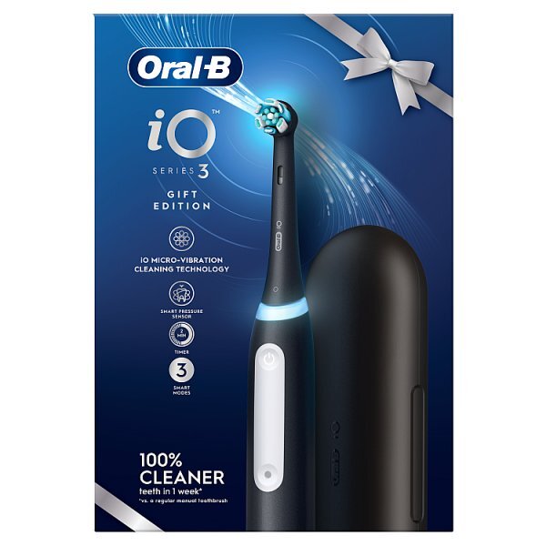 Oral-B iO3 Matt Black Electric Toothbrush with Travel Case