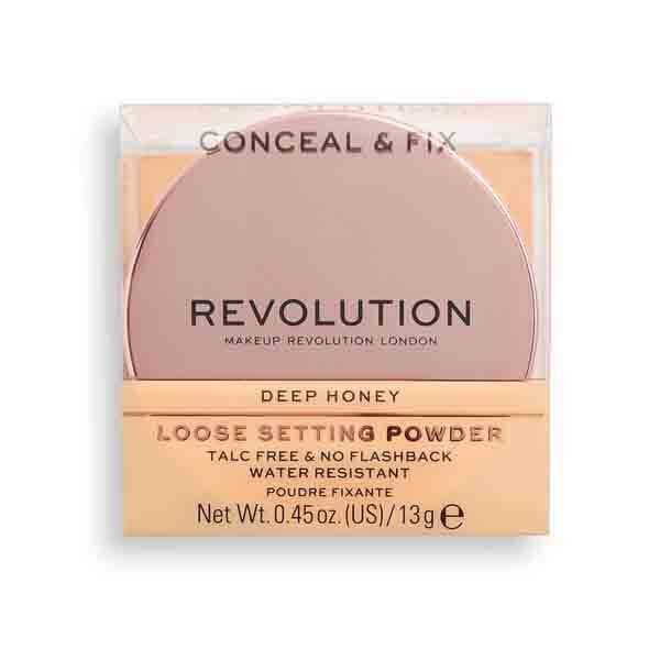 Revolution Conceal & Fix Setting Powder Deep Honey