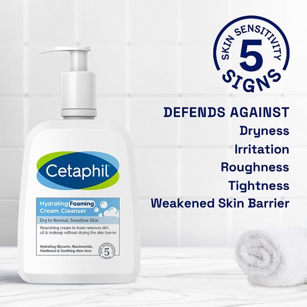 Cetaphil Hydrating Foaming Cream Cleanser Face Wash 236ml