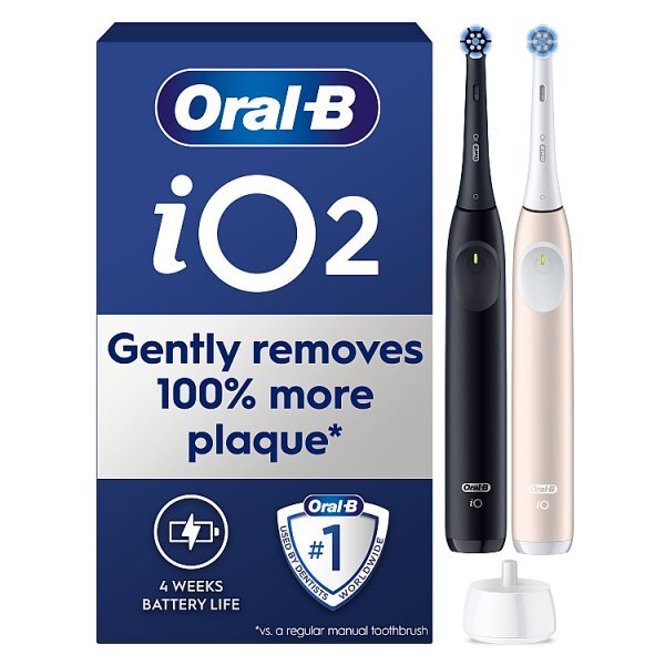 Oral-B iO2 Night Black & Calm Pink Electric Toothbrush Duo
