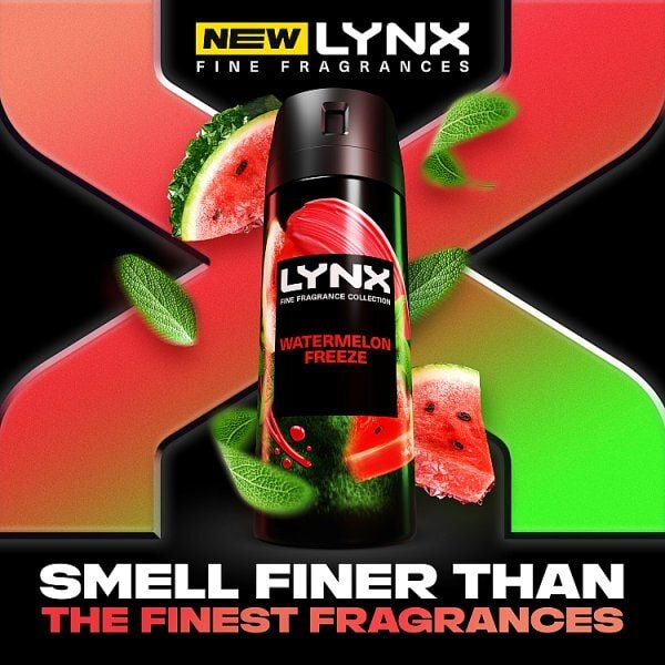Lynx 72Hr Fine Fragrance Watermelon Freeze Body Spray 150Ml