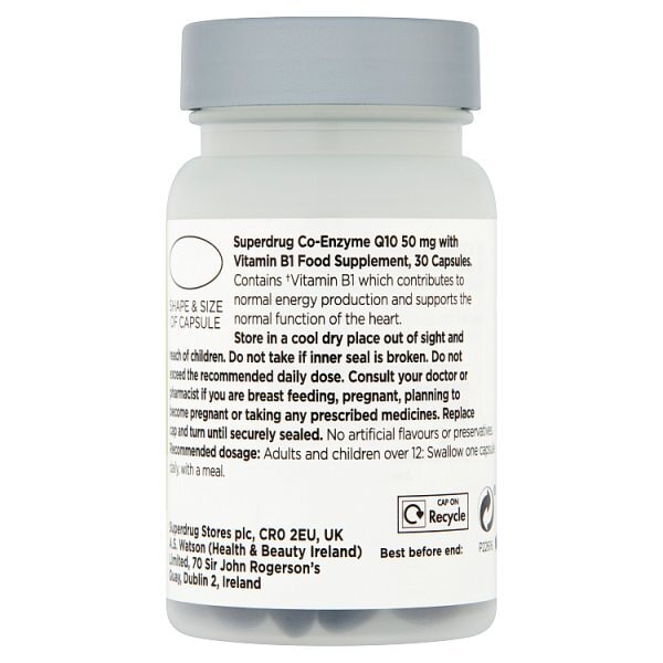 Superdrug Energy Co-Enzyme Q10 50mg With Vitamin B1 x30