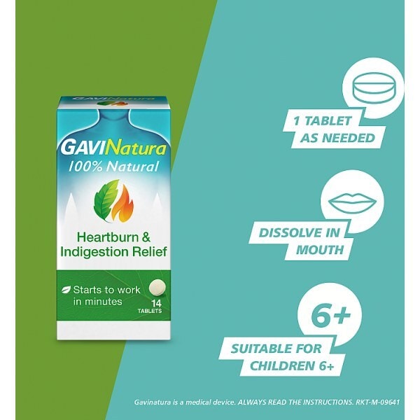 GaviNatura Heartburn and Indigestion Relief Tablets 14s