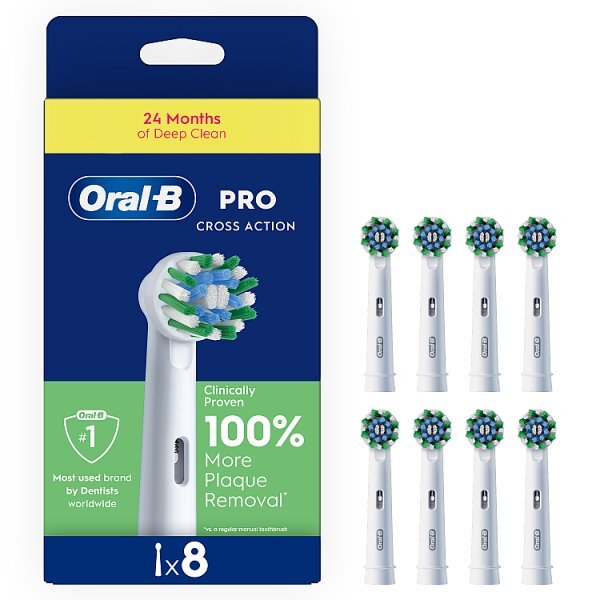 Oral-B Pro Cross Action Toothbrush Heads 8 Pack