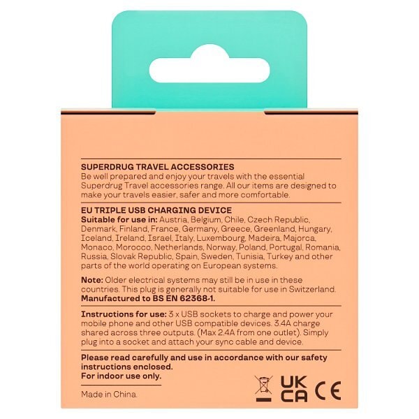 Superdrug EU Triple USB Charger