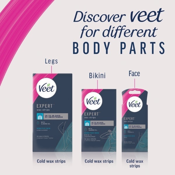 Veet Expert Wax Strips Bikini & Underarm Sensitive 16s