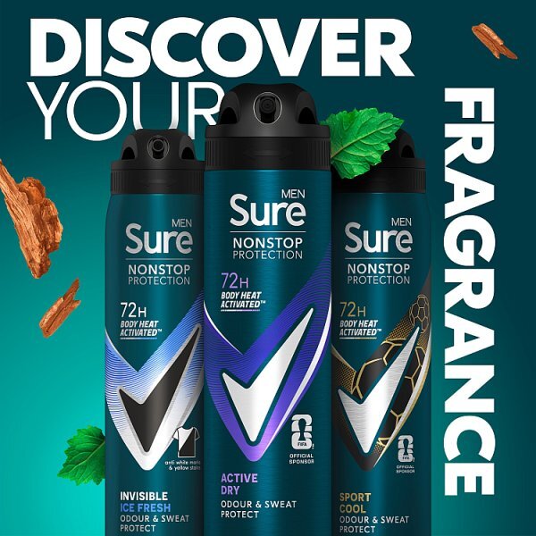 Sure Men Nonstop Protection Active Dry Anti-Perspirant Aerosol 150 ml