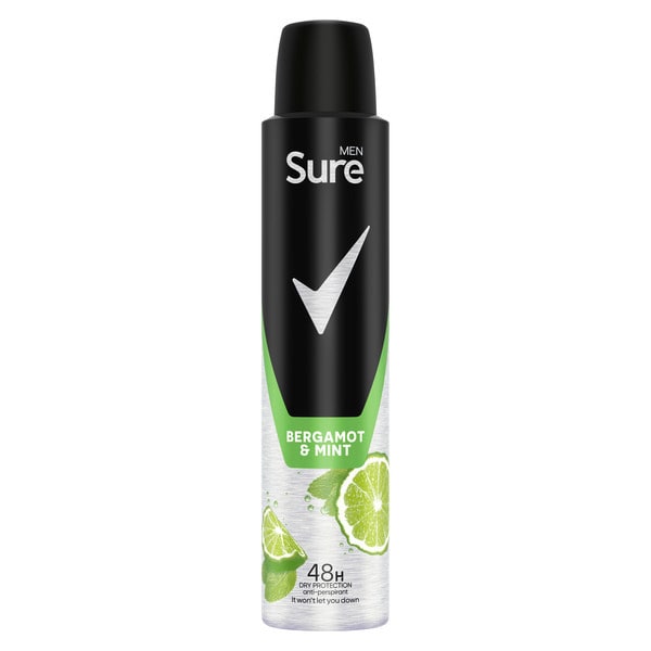 Sure Men Bergamot & Mint Anti-Perspirant Aerosol 200 ml