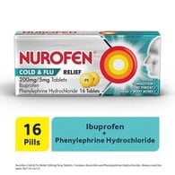 Nurofen Cold and Flu Pain Relief Ibuprofen 200mg Tablets 16s