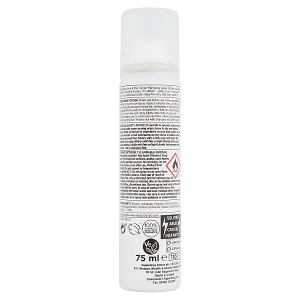 Pick & Mix Temporary Hair Colour Spray White 75ml
