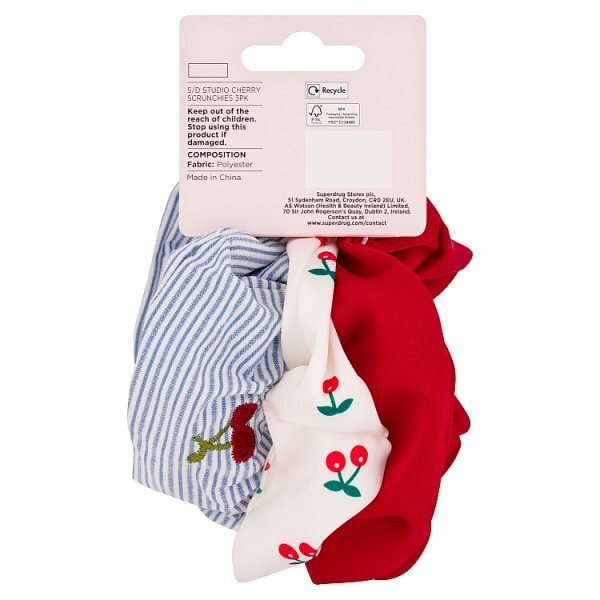 Studio London Cherry Scrunchies 3 Pack