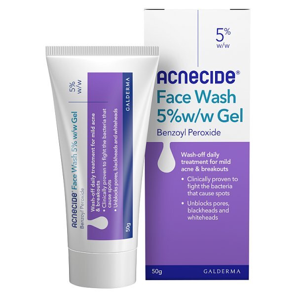 Acnecide Face Wash Spot Treatment Benzoyl Peroxide 50g