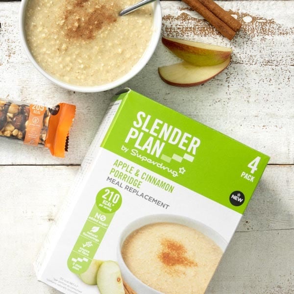 Superdrug Slenderplan Apple and Cinnamon Porridge 4 pack