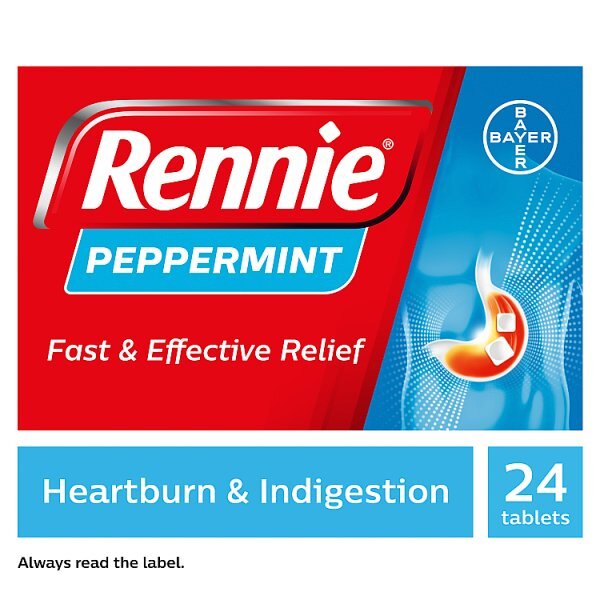 Rennie Peppermint Heartburn & Indigestion Relief 24 Tablets