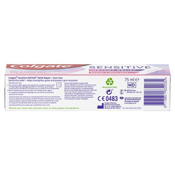 Colgate Sensitive Instant Repair & Prevent Toothpaste 75Ml