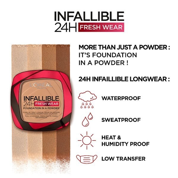 L'Oréal Infallible 24H Powder Foundation 130 True Beige 9g