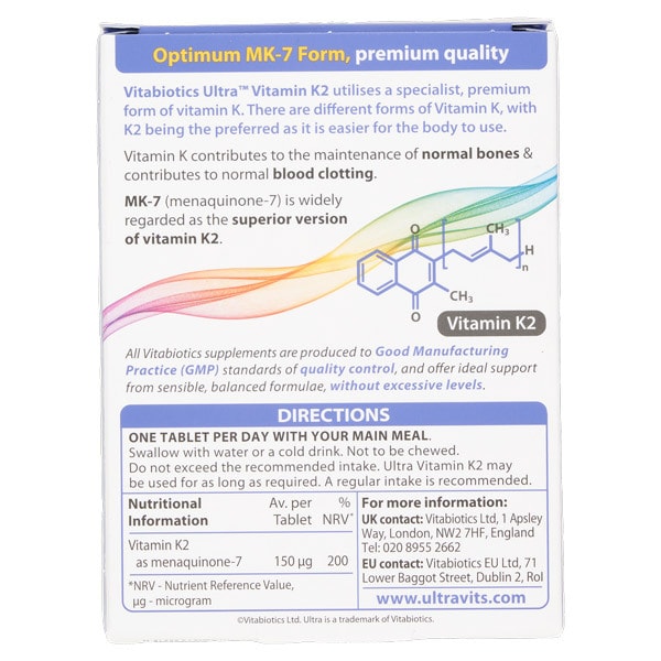 Vitabiotics Ultra Vitamin K2 30 Tabs