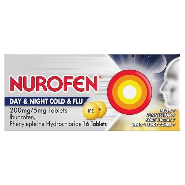 Nurofen Day/Night Cold & Flu Pain Relief Ibuprofen  Tabs 16s