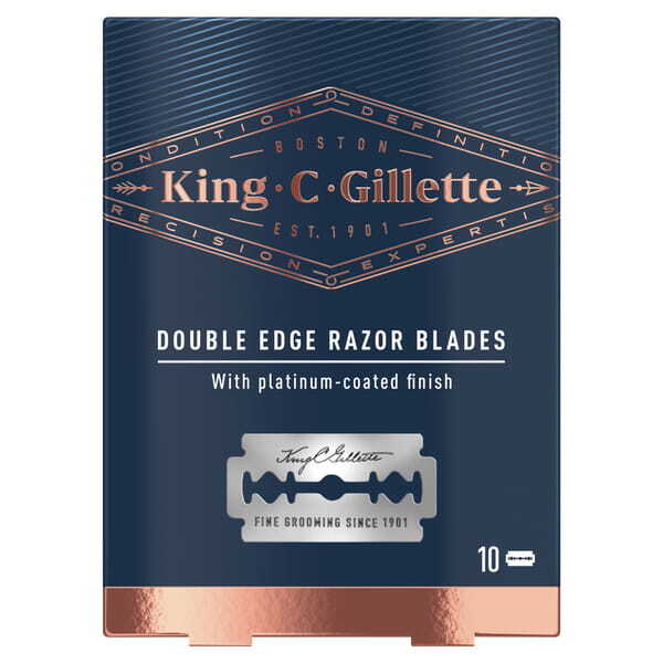 King C. Gillette Double Edge Safety Razor Blades, 10 Refills