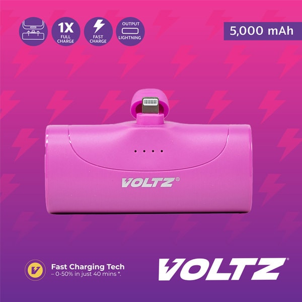 Voltz 5K Power Bank Lightning Purple