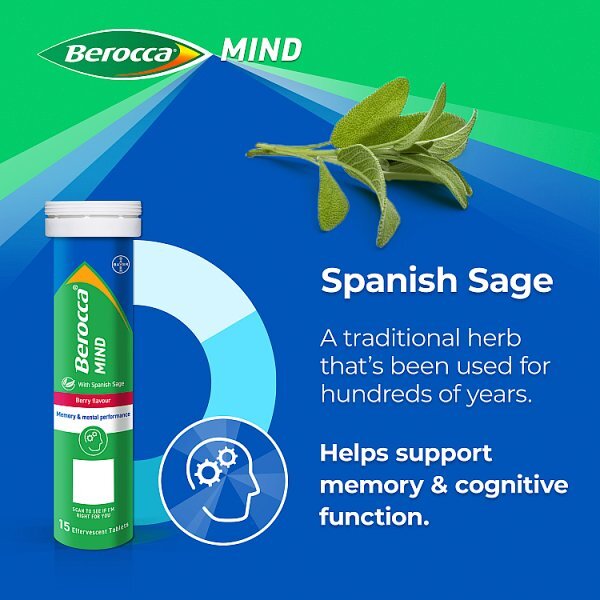 Berocca Mind 15 Berry Flavour Effervescent Tablets
