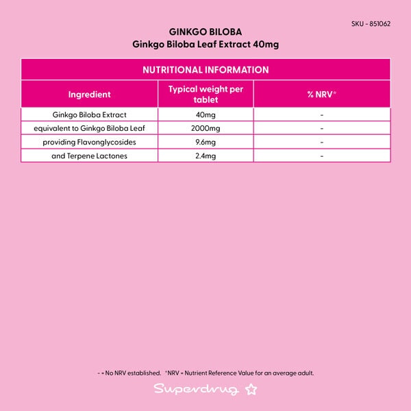 Superdrug Ginkgo Biloba 30s