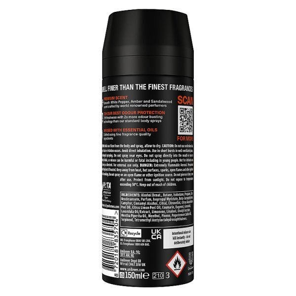 Lynx Fine Fragrance Collection Midnight Amber Premium Body Spray 150ml